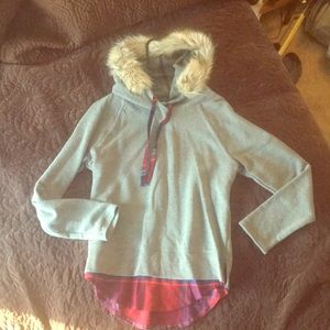 Maurices fur hooded sweatshirt